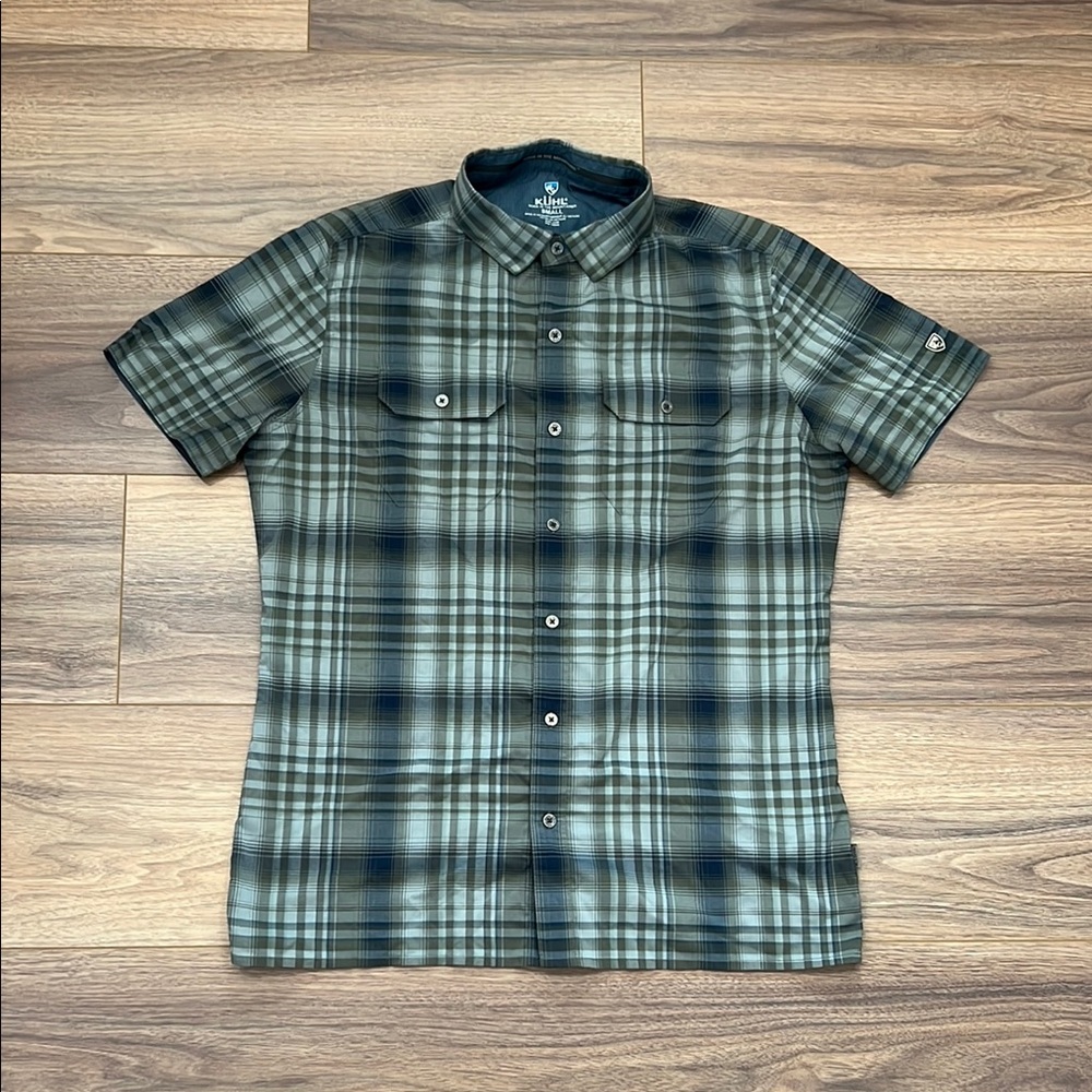 Kuhl Response Short Sleeve Button Down in Deep River Blue Size Small - Picture 3 of 13